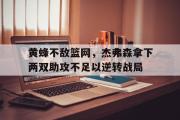 万博app下载页-黄蜂不敌篮网，杰弗森拿下两双助攻不足以逆转战局